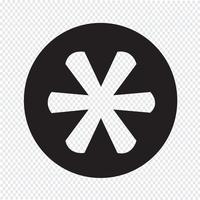 Asterisk Voetnoot teken pictogram vector