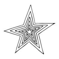 vector hand getekende ster. schattige doodle ster illustratie geïsoleerd op een witte achtergrond.