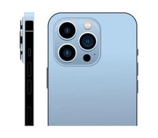 realistische set smartphone blauwe kleur lay-outs geïsoleerd op een witte achtergrond. vector illustratie