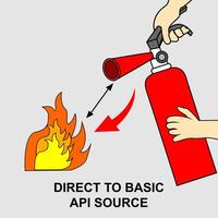 rood brandblusser teken. instructies voor het gebruik van een brandblusser vector