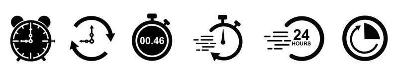 set van timer vector iconen aftellen timer, stopwatch iconen set timer symbool. overzicht icon set alarm en timer klok