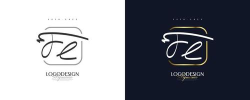 eerste f en l-logo-ontwerp met elegante en minimalistische handschriftstijl. fl handtekening logo of symbool voor bruiloft, mode, sieraden, boetiek en zakelijke identiteit vector