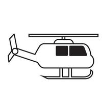 helikopter vector pictogram vlakke stijl op witte achtergrond