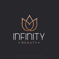 oneindig lineair bloem beauty spa logo ontwerp vector