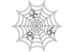 zwart-witte spin. spinnenweb. spin zittend op het canvas van de spin vector