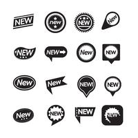 Set etiketten Nieuw pictogram voor website en communicatie vector