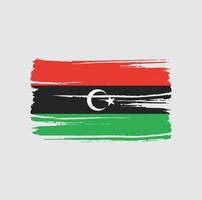 Libië vlag borstel. nationale vlag vector