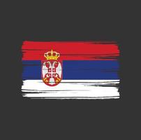 Servische vlag penseelstreken. nationale vlag vector