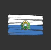 san marino vlag penseelstreken. nationale vlag vector