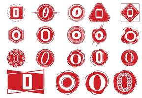 creatieve o letter-logo en pictogramontwerpsjabloonbundel vector