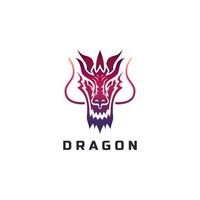 draak logo afbeelding, eenvoudige kleurovergang stijl. premium vector