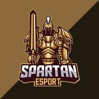 Spartaanse mascotte-logosjabloon voor esport-team, enz. Eenvoudig te bewerken en aan te passen vector