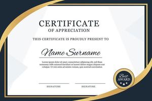 creatieve certificaat van prestatie award sjabloon vector