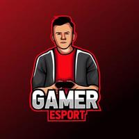 gamer esport en mascotte logo-ontwerp. gemakkelijk te bewerken en aan te passen vector