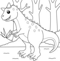 carnotaurus kleurplaat voor kinderen vector