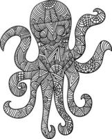 octopus mandala kleurplaten voor volwassenen vector