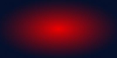Abstracte rode radiale halftone puntenpatroon op donkerblauwe gradiëntachtergrond. Futuristische neonverlichting van het technologie de digitale concept. vector