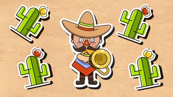 Mexicaanse muzikant vectorillustratie met mannen inheemse kleding en Sombrero platte Vector