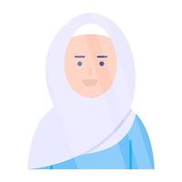 bewerkbaar ontwerppictogram van hijab-meisje vector