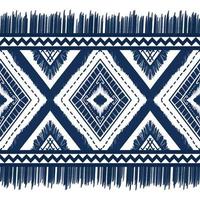 marine indigo blauwe diamant op een witte achtergrond. geometrische etnische oosterse patroon traditioneel ontwerp voor, tapijt, behang, kleding, verpakking, batik, stof, vector illustratie borduurstijl