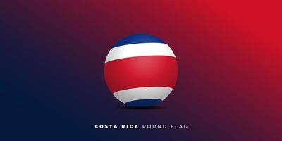 Costa Rica rond vlagontwerp met rode en blauwe achtergrond vector