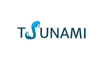logo typografie tekst tsunami letters s vormen golf vector