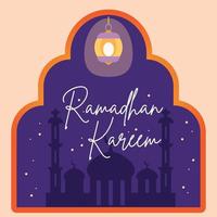 platte ramadhan kareem illustratie. islamitische vectorafbeelding vector