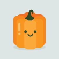 schattig en grappig gezicht jack o lantaarn pompoen. platte ontwerp banner, vectorillustratie. schattige geest in platte ontwerpstijl. halloween-pictogram in zachte of pastelkleur. gelukkig halloween-symbool voor kinderen vector