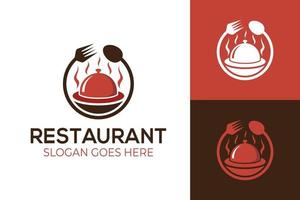 heerlijk warm eten of junkfood met vork en lepel icoon voor zakelijk restaurant, catering plat logo vector