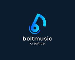 letter b met muziek logo ontwerp vector
