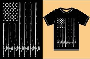usa vlag met vissen t-shirt design. t-shirt cadeau voor liefhebbers van vissen. Amerikaanse vlag vector visserij t-shirt.