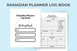 ramadan planner sjabloon interieur. ramadan activiteit en vasten ervaring tracker. interieur van een notitieboekje. ramadan maaltijdplanner en activity tracker journaalsjabloon. vector