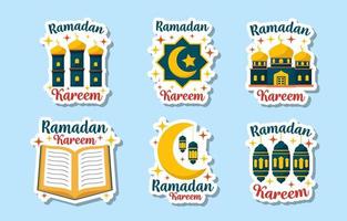 ramadan maand platte sticker vector