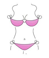 Vector vrouw Bikini illustratie geïsoleerd. Lingerie mode