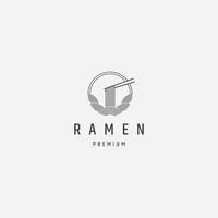 ramen lijn logo ontwerpsjabloon vector