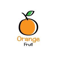 vers oranje fruit logo symbool, handgetekende cartoon stijl voor bedrijfslogo etc vector