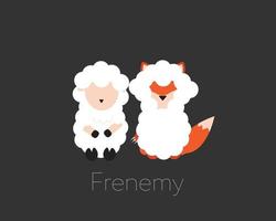 frenemy van vriend en vijand is een persoon die een vriend is of doet alsof hij een vriend is, maar die in sommige opzichten ook een vijand of rivaal is vector