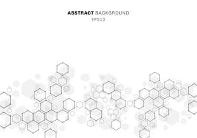 Abstracte hexagonale moleculestructuur van neuronssysteem. Digitale technologieachtergrond met exemplaarruimte. Toekomstige geometrische sjabloon. vector