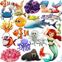 verschillende soorten zeedieren vector