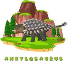 dinosaurus woordkaart voor ankylosaurus vector