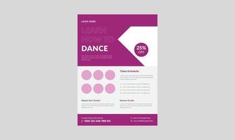 dansstudio-flyer, flyer-sjabloon voor kinderen dansles. kinderen muziekles posterontwerp. vector