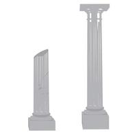 hoge Dorische kolompilaar. antieke standbeeld vector stock illustratie. Griekenland. geïsoleerd op een witte achtergrond. voetstuk.
