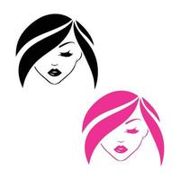 haar schoonheid gezicht spa cosmetisch logo vector