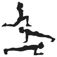 vrouwelijke yoga sportschool fitness silhouet vector