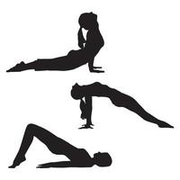 vrouwelijke yoga sportschool fitness silhouet vector