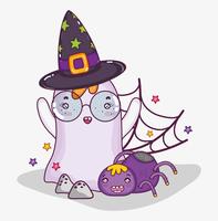 Leuke ghost halloween cartoon vector