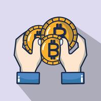 bitcoin digitale geldbeveiligingstechnologie vector