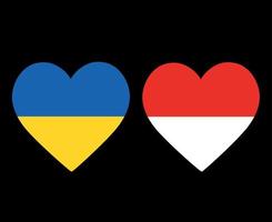 oekraïne en monaco vlaggen nationaal europa embleem hart iconen vector illustratie abstract ontwerp element
