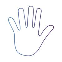 lijn persoon hand met vinger en cijfers vector