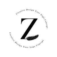 elegante letter z-logo met logo pictogrammen palmboom blad patroon textuur ontwerp. creatief palmboom belettering logo met natuurlijke bio organische ideeën moderne bladeren. vector